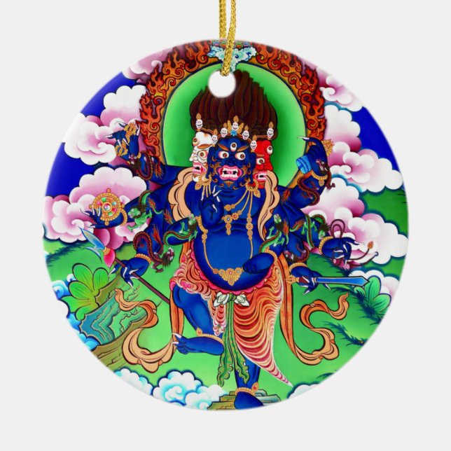 Ornamento De Cerâmica Budismo tibetano Thangka budista Ucchusma (Frente)