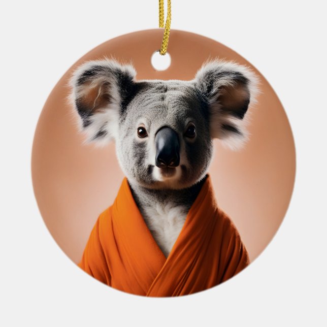 Ornamento De Cerâmica Budista Koala (Frente)