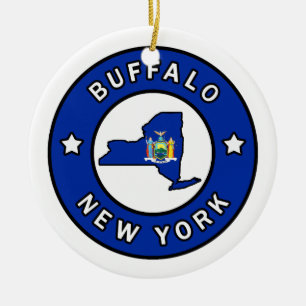Ornamento De Cerâmica Búfalo New York