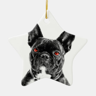 Ornamento De Cerâmica Buldogue de Eye'd do rubi