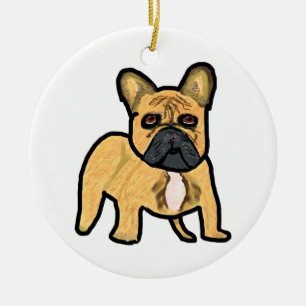 Ornamento De Cerâmica Buldogue Francês