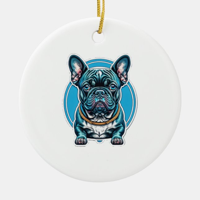 Ornamento De Cerâmica Buldogue Francês (Frente)