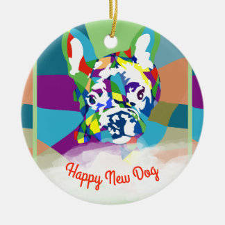 Ornamento De Cerâmica Buldogue francês sentado