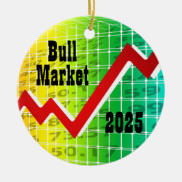 Ornamento De Cerâmica Bull Market 2025