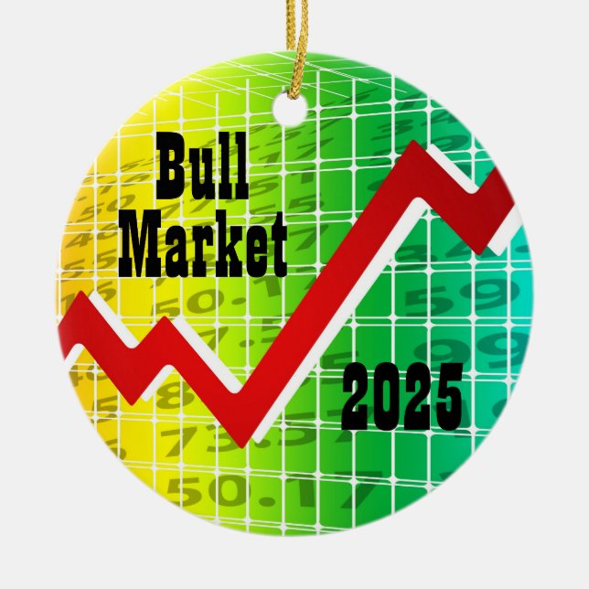 Ornamento De Cerâmica Bull Market 2025 (Frente)