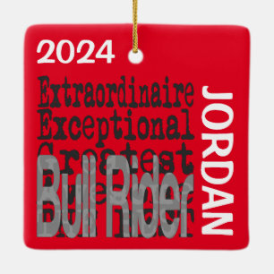 Ornamento De Cerâmica Bull Rider Extraordinaire CUSTOM