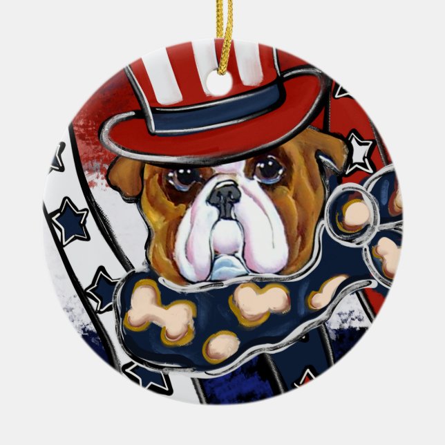 Ornamento De Cerâmica Bulldog            (Frente)