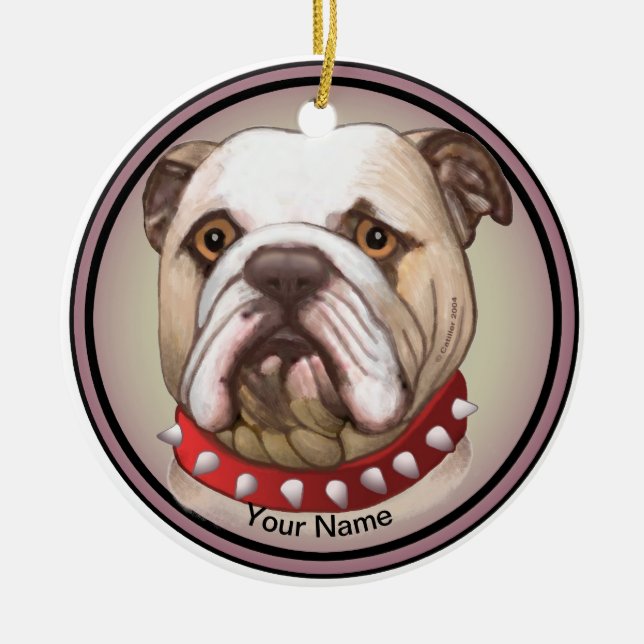 Ornamento De Cerâmica Bulldog  (Frente)