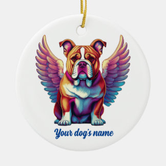 Ornamento De Cerâmica Bulldog Angel Dog Memorial Ornament