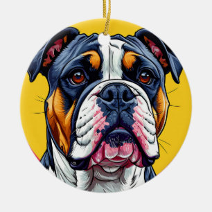 Ornamento De Cerâmica Bulldog australiano cachorro
