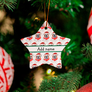 Ornamento De Cerâmica Bulldog Inglês Natal Raça de Cachorro