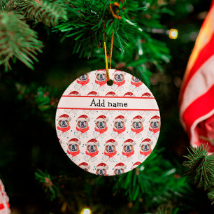 Ornamento De Cerâmica Bulldog Inglês Raça do Cão Natal