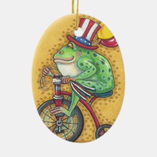 Ornamento De Cerâmica BULLFROG 4 DE JULHO Oval
