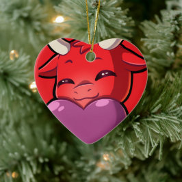 Ornamento De Cerâmica Bullpew-Chat Amor