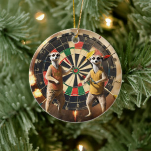 Ornamento De Cerâmica Bullseye Burrow: Meerkat Dart League,