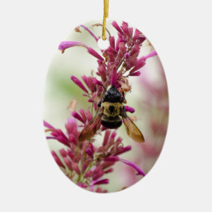 Ornamento De Cerâmica Bumble e Magenta
