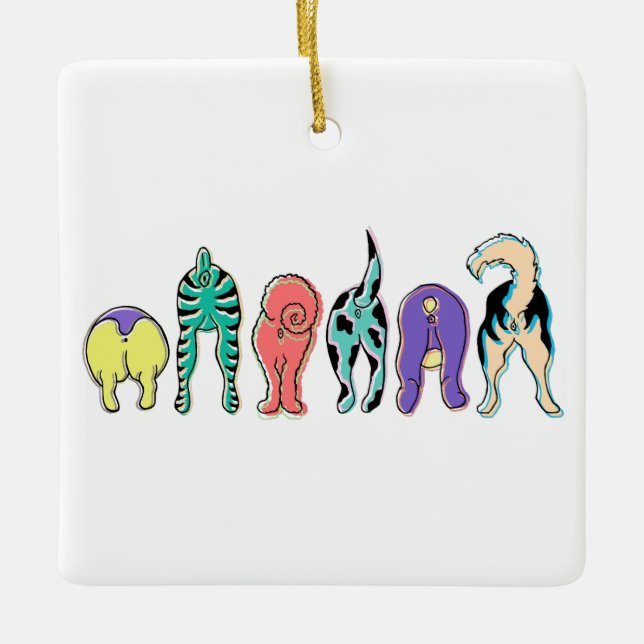 Ornamento De Cerâmica Bumbuns Coloridos (Frente)