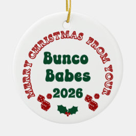 Ornamento De Cerâmica Bunco Babe Annual Ornament