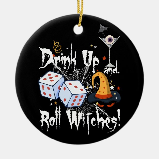 Ornamento De Cerâmica Bunco Dice Halloween Bebe e Roll Witts Gam (Frente)