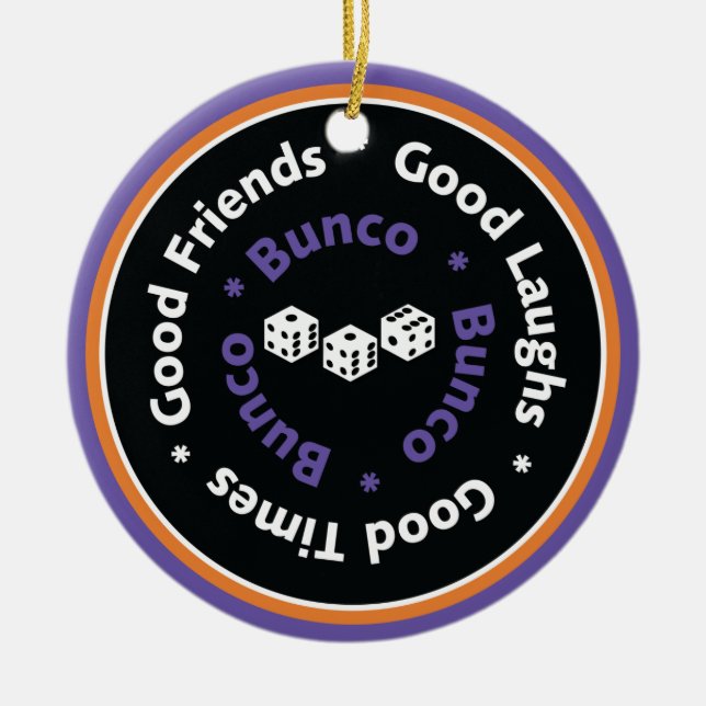 Ornamento De Cerâmica Bunco Good Amigos - Roxo (Frente)