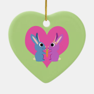 Ornamento De Cerâmica Bunny Love