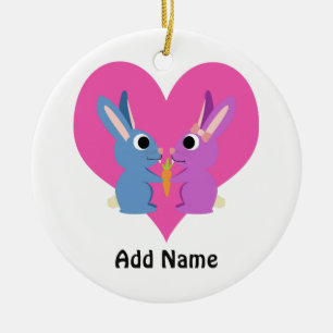 Ornamento De Cerâmica Bunny Love
