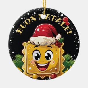 Ornamento De Cerâmica Buon Natale Cute Ravioli