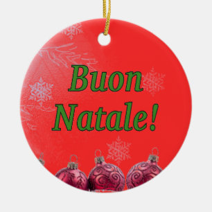 Ornamento De Cerâmica Buon Natale! Feliz Natal no Gf italiano