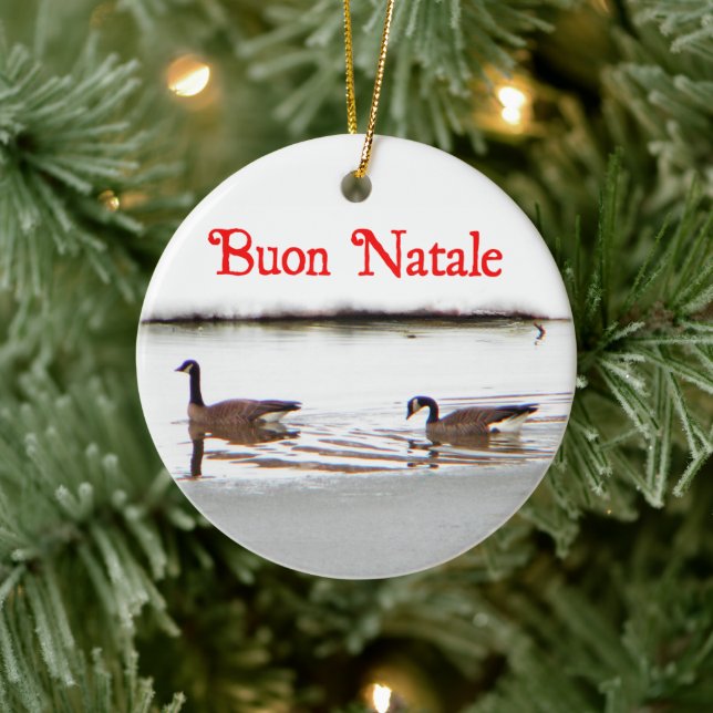 Ornamento De Cerâmica Buon Natale - Honkers - Canada Geese (Árvore)