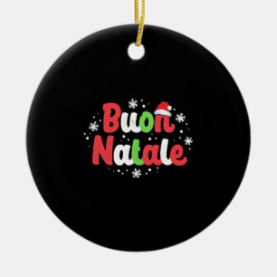 Ornamento De Cerâmica Buon Natale Italy Pride Xmas Holiday Italiano