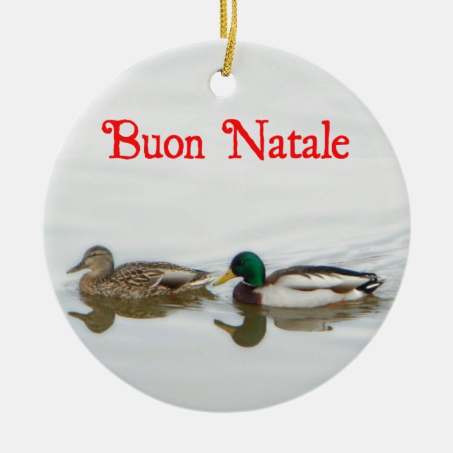 Ornamento De Cerâmica Buon Natale - Mallards (Frente)