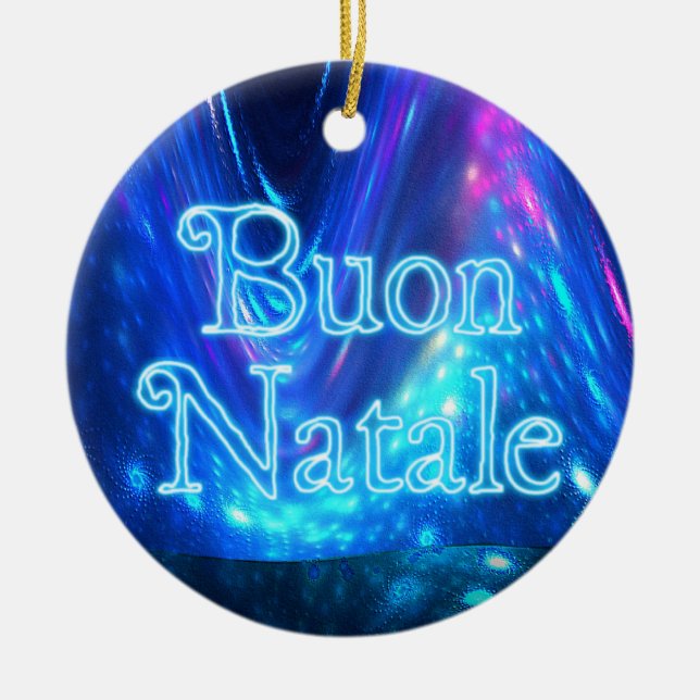 Ornamento De Cerâmica Buon Natale - Qaanaaq - Luzes Nortes (Frente)