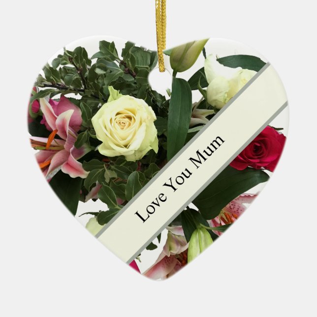 Ornamento De Cerâmica Buquê dia de as mães (Frente)