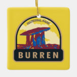 Ornamento De Cerâmica Burren National Park Irlanda Viagem Art Vintage<br><div class="desc">Design de arte vetorial Burren. O parque inclui montanhas,  turfeiras,  mortes,  prados e florestas. O parque é o mais pequeno dos parques nacionais da Irlanda.</div>