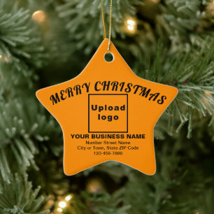 Ornamento De Cerâmica Business Christmas Orange Color Star