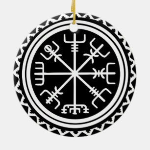 Ornamento De Cerâmica Bússola Viking Vegvisir