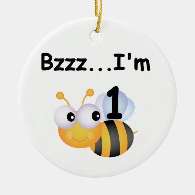 Ornamento De Cerâmica Buzz Bumblebee primeiro aniversario T-shirts e pre (Frente)
