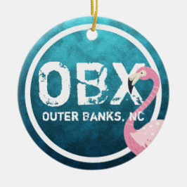 Ornamento De Cerâmica BX Pink Flamingo | Os bancos externos no Natal