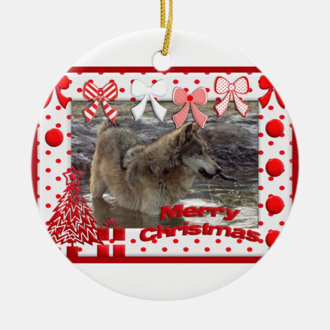 Ornamento De Cerâmica c-2011-grey-wolf-017 (Frente)