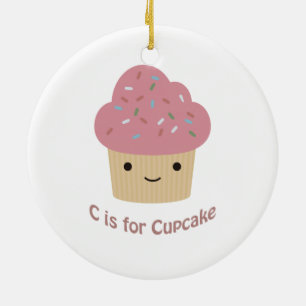 Ornamento De Cerâmica C é de cupcake