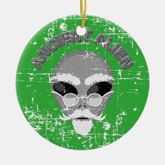 Ornamento De Cerâmica Cabeça de Alienígena dos Antigos (Frente)