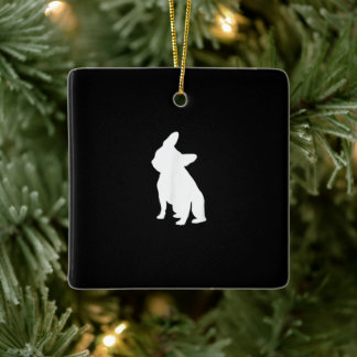 Ornamento De Cerâmica Cabeça de Bulldog Francesa, Roupa de Inclinação, C