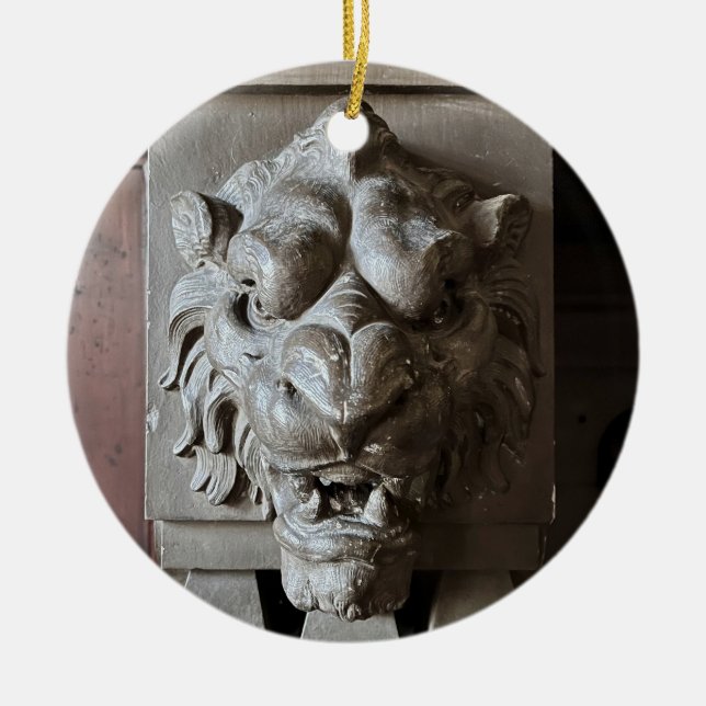 Ornamento De Cerâmica Cabeça de Leão (Frente)