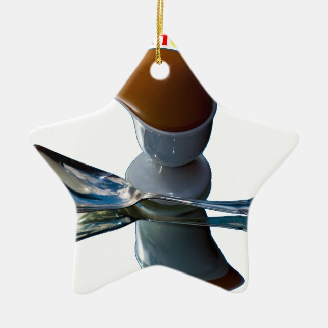 Ornamento De Cerâmica Cabeça de Ovo Designs Quirky (Frente)