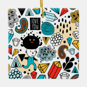 Ornamento De Cerâmica Cabeça louca