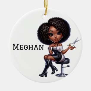 Ornamento De Cerâmica Cabeleireiro Chic Personalizado