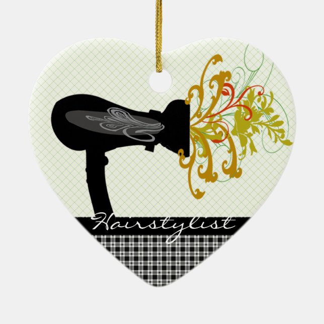 Ornamento De Cerâmica Cabeleireiro de sopro das flores do secador de (Verso)