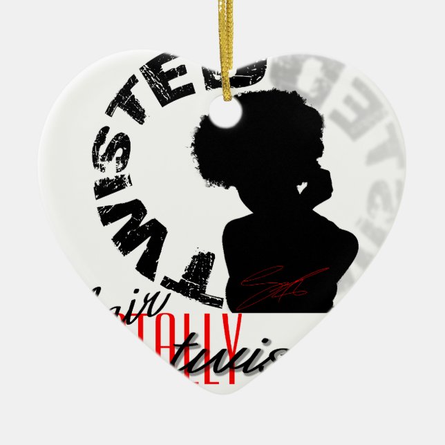 Ornamento De Cerâmica Cabelo natural: Torcido totalmente (Frente)