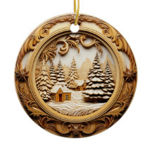 Cabina De Inverno Para A Madeira 3D Na Floresta