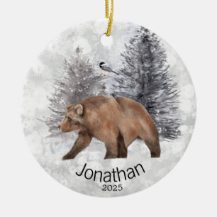 Ornamento De Cerâmica Cabine de inverno de ave personalizada      